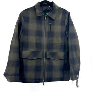 Pendleton Wool Lonerock Plaid Zip-Up Jacket Coat Sz Small NWT Olive Ombre